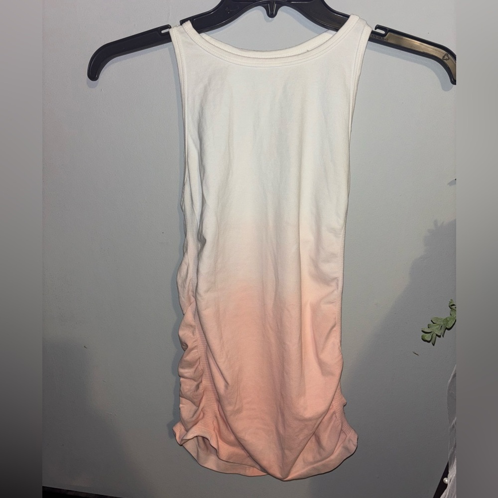 Womens Athleta Yoga Pilates Tank M Orange White Organic Ombre